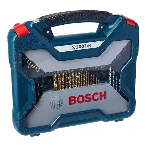 Kit Bosch X-line 100 Piezas Titanio Mechas Puntas Nivel