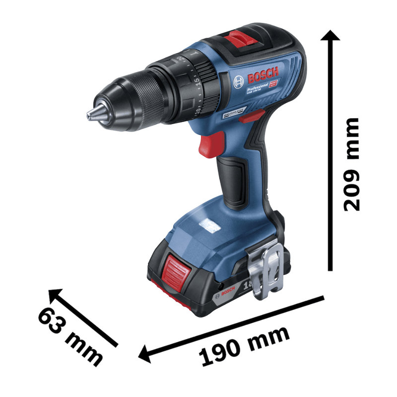 Taladro atornillador de impacto + 2 baterías y cargador bosch gsb 18v-150 c  18v