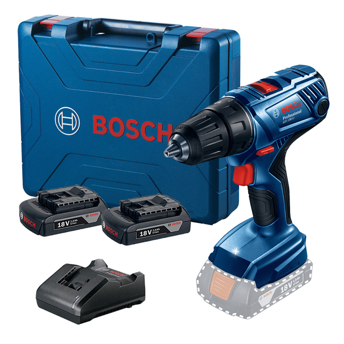 Bosch Professional GSR 18-2 Li - Atornillador a batería (2