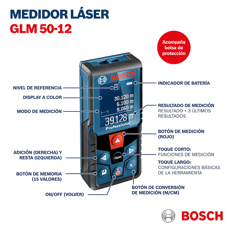 MEDIDOR LASER GLM-50 C PROFESIONAL